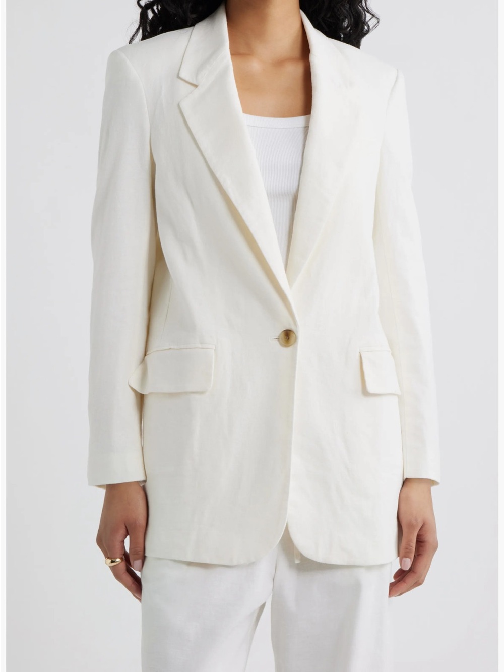 Open Edit $99 Oversized Everyday Blazer in white